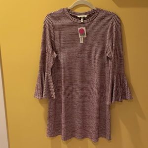 NWT bell sleeve L cotton dress